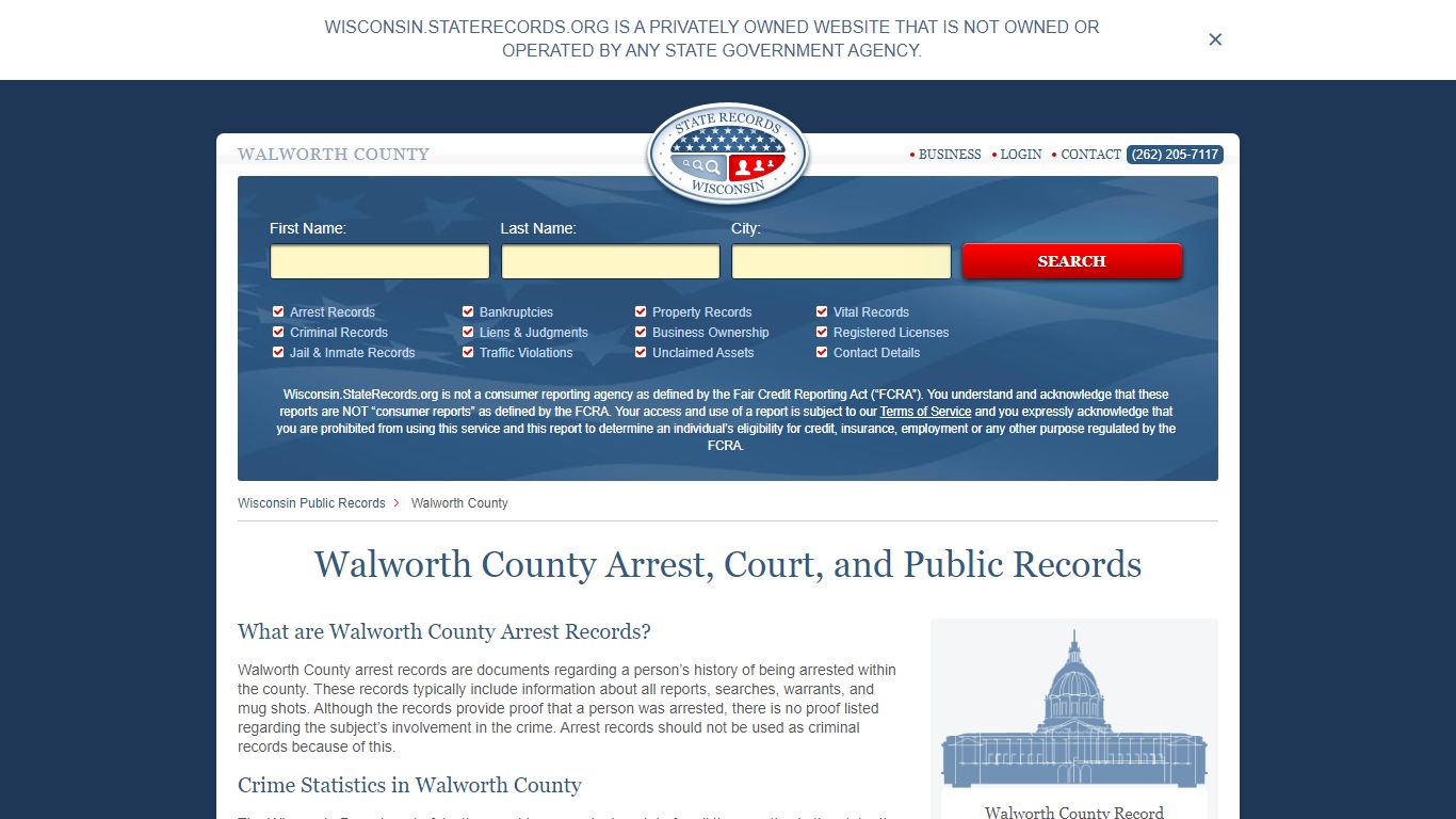 Walworth County Arrest, Court, and Public Records