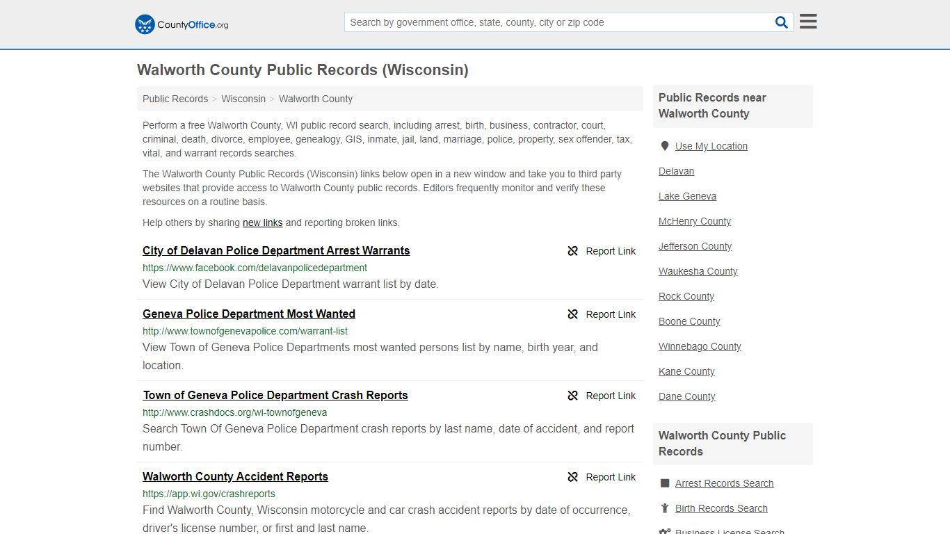 Public Records - Walworth County, WI (Business, Criminal ...