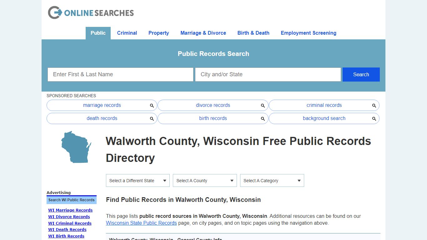 Walworth County, Wisconsin Public Records Directory